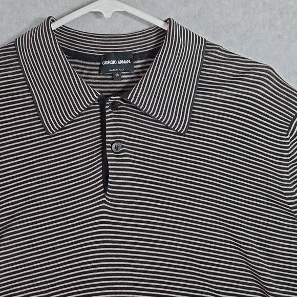 Giorgio Armani Men's Cotton Polo Shirt Size 52l6 Made In Italy Short Sleeve XL-2 - Picture 2 of 12